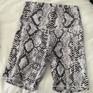 Women’s Black and White Leopard Bike Shorts - XS to S